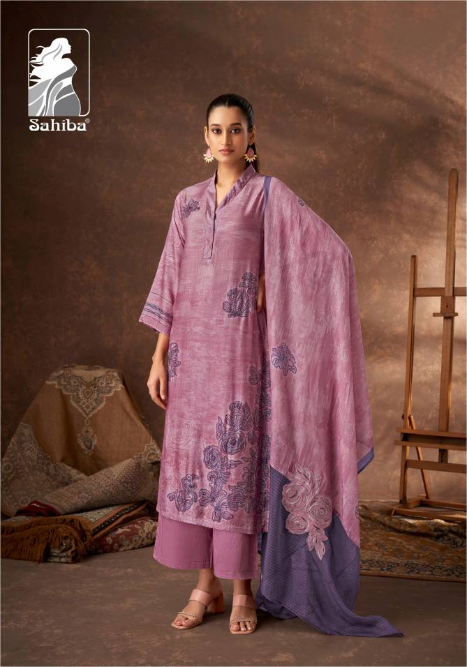 Veda By Sahiba Muslin Silk Handwork Digital Printed Dress Material Wholesale Price In Surat
